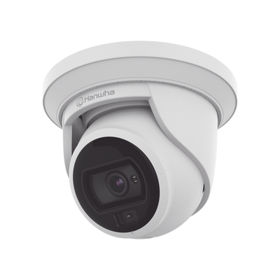 Cámara IP Tipo Flateye con luz blanca Antivandálico 4 Megapíxel / Lente 3 mm / 20M IIluminacion / WDR 120db / IP67 / IK10 / H.265 & WiseStream — HANWHA VISION · SKU ANE-L7012L
