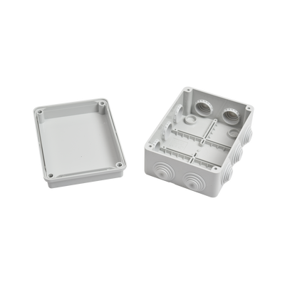 Caja Estanca de PVC Para Derivación y Conexión, 10 Entradas, Tapa Atornillada, 150x110x70 mm (Área interna), Uso Exterior IP55, Material que no Propaga el Fuego y Libre de Hálogenos