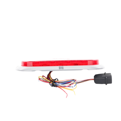Plafón Ovalado de 7.5" Para Camiones de Transporte, 18 LED Ultra Brillantes, Color Rojo/Claro/Ambar