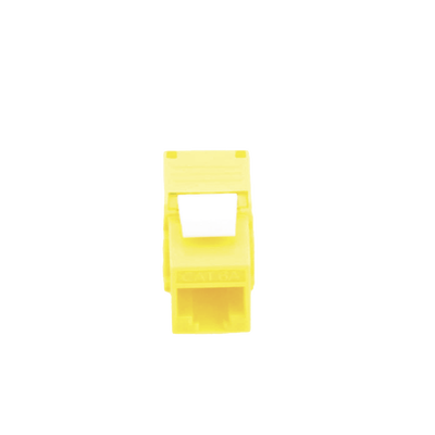 Módulo Jack Keystone Cat6A (Toolless), con Terminación en Ángulo 180 - Color Amarillo, Compatible con Faceplate y Patchpanel Linkedpro