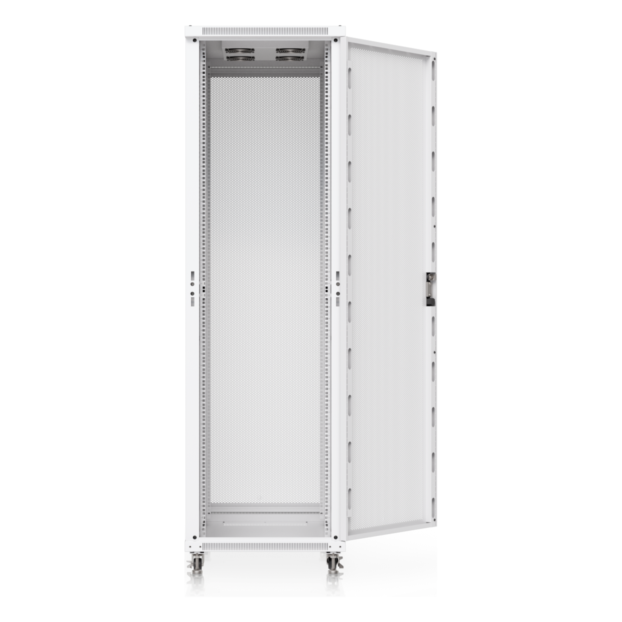 Gabinete de Rack 42U / Acero SPCC / Carga 800 kg (1763.7 lb) Estática / Profundidad Ajustable / Puertas Perforadas / Ruedas con Seguro