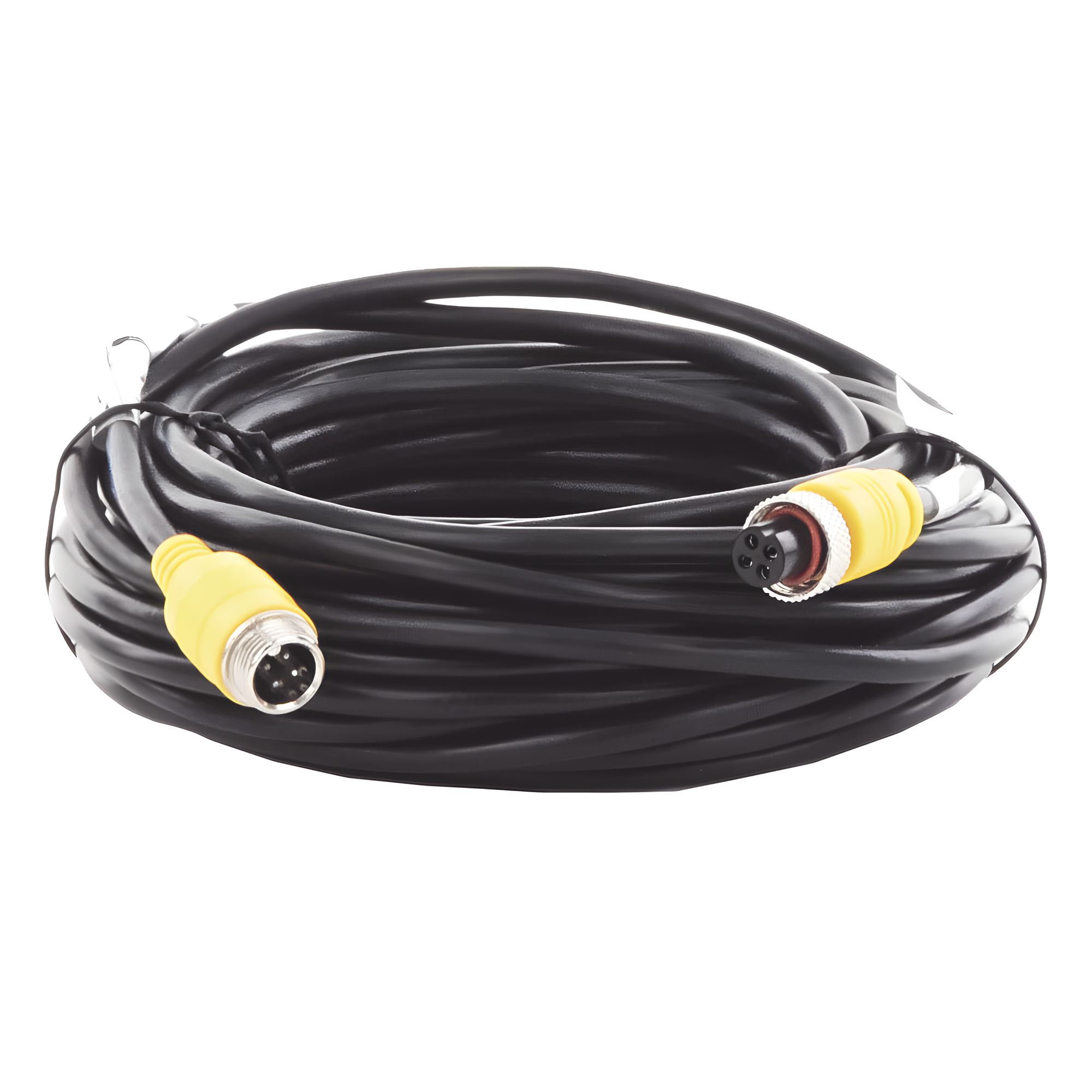 Cable Extensor Vehicular / 11 m (36.1 ft) / Conector Aviación / Video Audio Alimentación / Analógico y AHD / 5.5 mm Diámetro