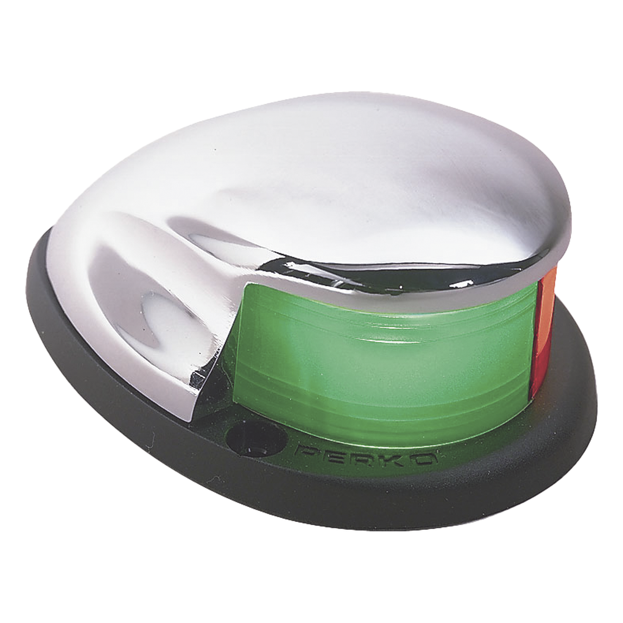 Luz Bi-Color de Montaje Horizontal con Carcasa Cromada para Embarcaciones a Motor Menores de 20 Metros — PERKO · SKU 0227-DP0-CHR