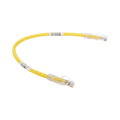 Cable de Parcheo TX6, UTP Cat6, 24 AWG, CM, Color Amarillo, 0.3 Metros (1 Pie)