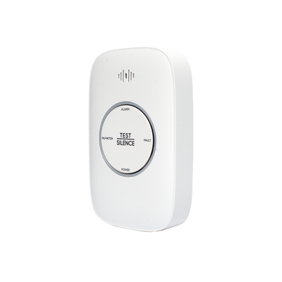 (HikFire) Detector de Gas Natural Metano (CH4) / Alarma Temprana / Salida para cierre de Válvula y/o activación de Ventilador / Protección IP30 / Alarma de 70dB a 115dB a 1 metro de distancia