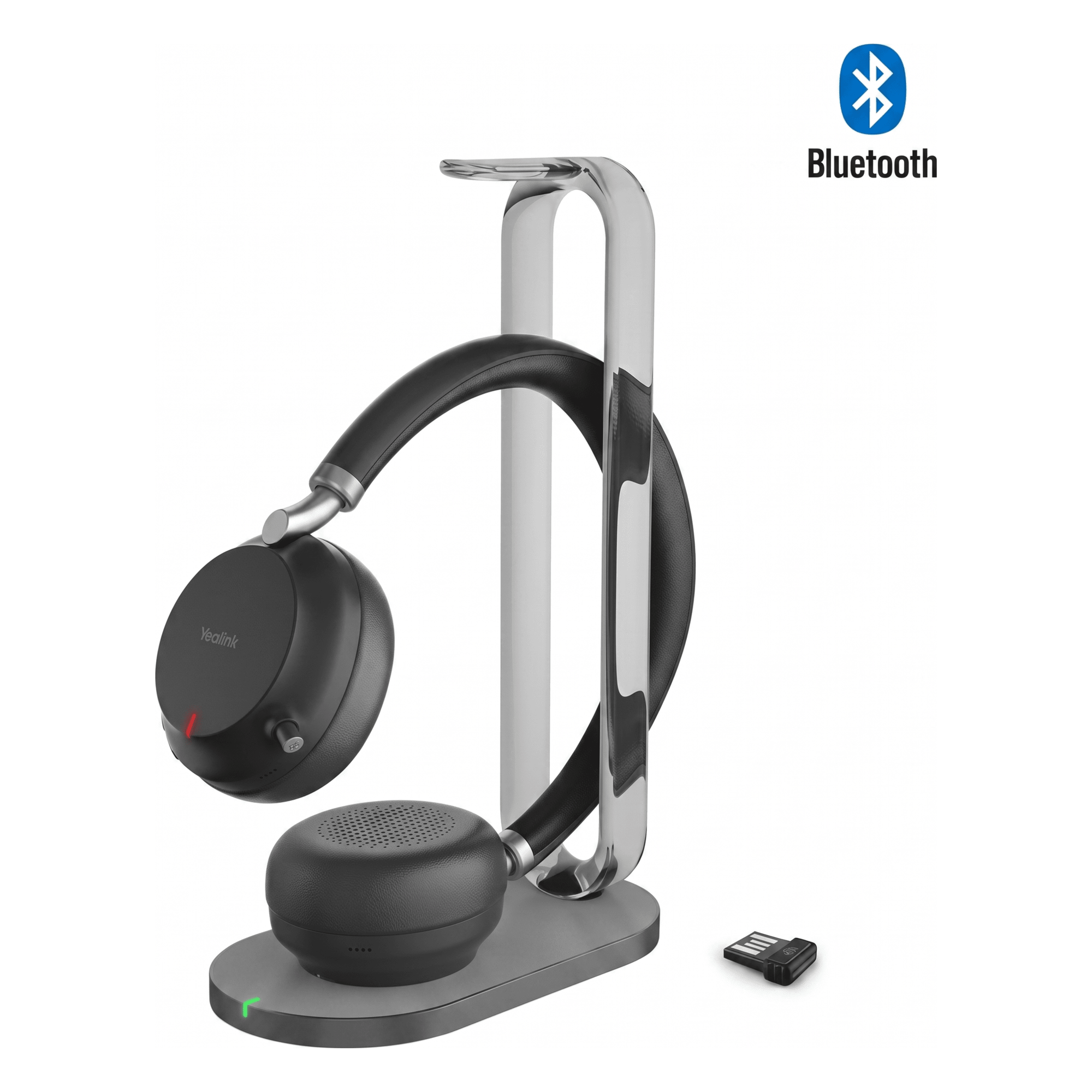 Diadema Inalambrica BH76 Plus With Charging Stand UC Black USB C/A de Yealink con ANC Híbrida y Estación de Carga Premium — YEALINK · SKU BH76-PLUS-WITH-CHARGING-STAND-UC-BLACK-USB-C/A