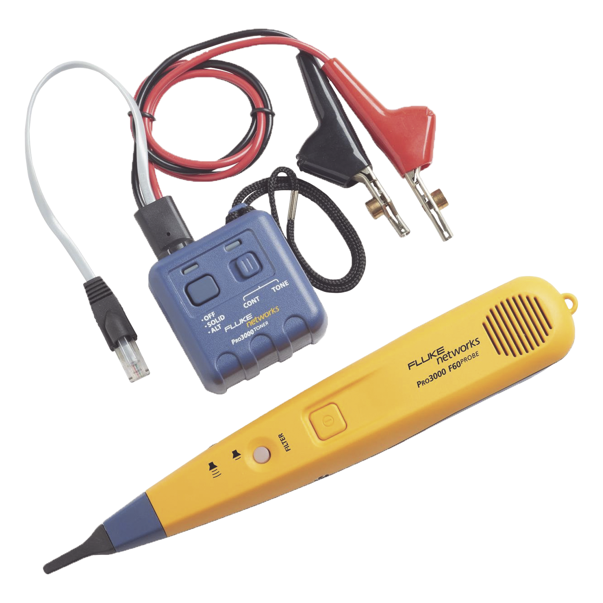 Generador y Sonda (Detector) de Tonos PRO3000, Con Filtrado de Señales a 60Hz, Para Identificación de Señales Analógicas en Cableado Inactivo — FLUKE NETWORKS · SKU PRO3000F60-KIT