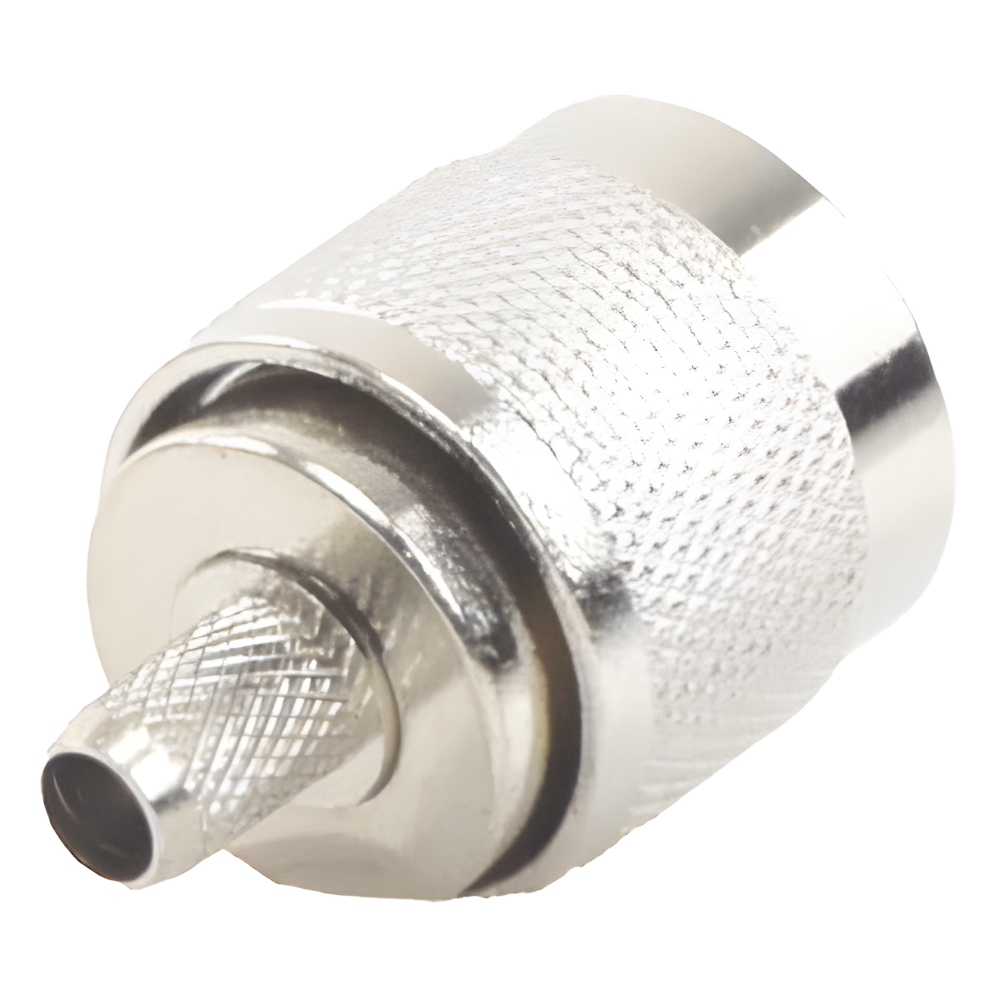 Conector N Macho para 75 Ohm de Anillo Plegable para Cable RG-59, Niquel/Oro/Teflón — EPCOM TITANIUM · SKU TT-CON-532