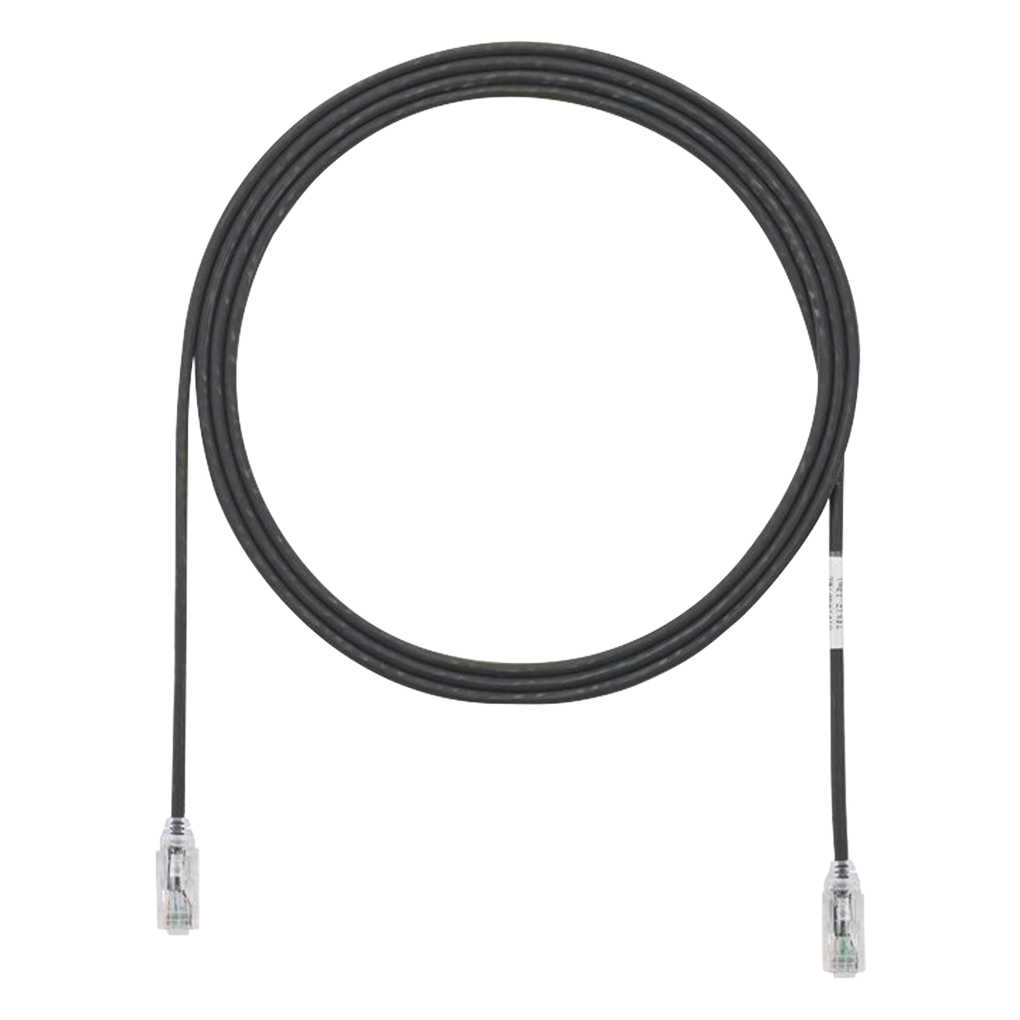 Cable de Parcheo TX6, UTP Cat6, Diámetro Reducido (28AWG), Color Negro, 2.13 Metros (7 Pies)