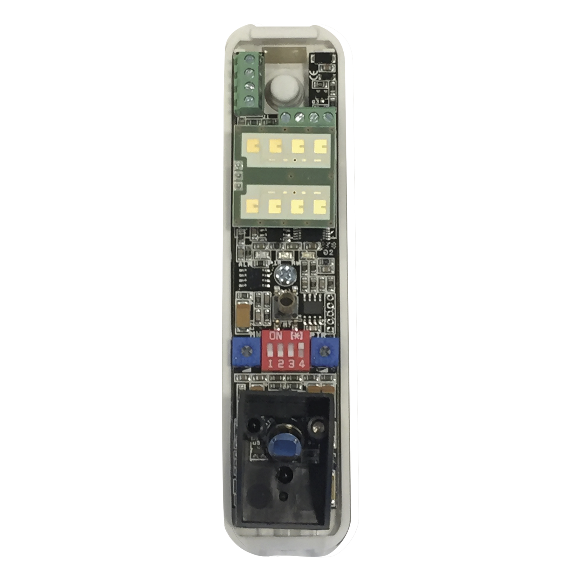 Sensor tipo cortina/ Interior y Exterior/ Funcion antimascara / Doble tecnologia PIR & MW/ Cobertura de hasta 12 metros/ Compatible con cualquier panel de alarma / Cableado — Politec · SKU NATSENSOR
