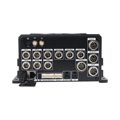 DVR Móvil / Multiplataforma / 4 Canales AHD 2 Megapixel + 4 canales IP / Almacenamiento en HDD / H.265 / Soporta 4G / WiFi / GPS