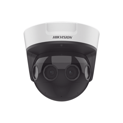 PanoVu Series / Vista Panorámica 180° / 8 Megapixel en Total / 4 Lentes 2.8 mm (2 Megapixel) / 20 mts IR EXIR / Exterior IP67 / IK10 / 12 Vcc / PoE+ / MicroSD — HIKVISION · SKU DS-2CD6924G0-IHS(D)