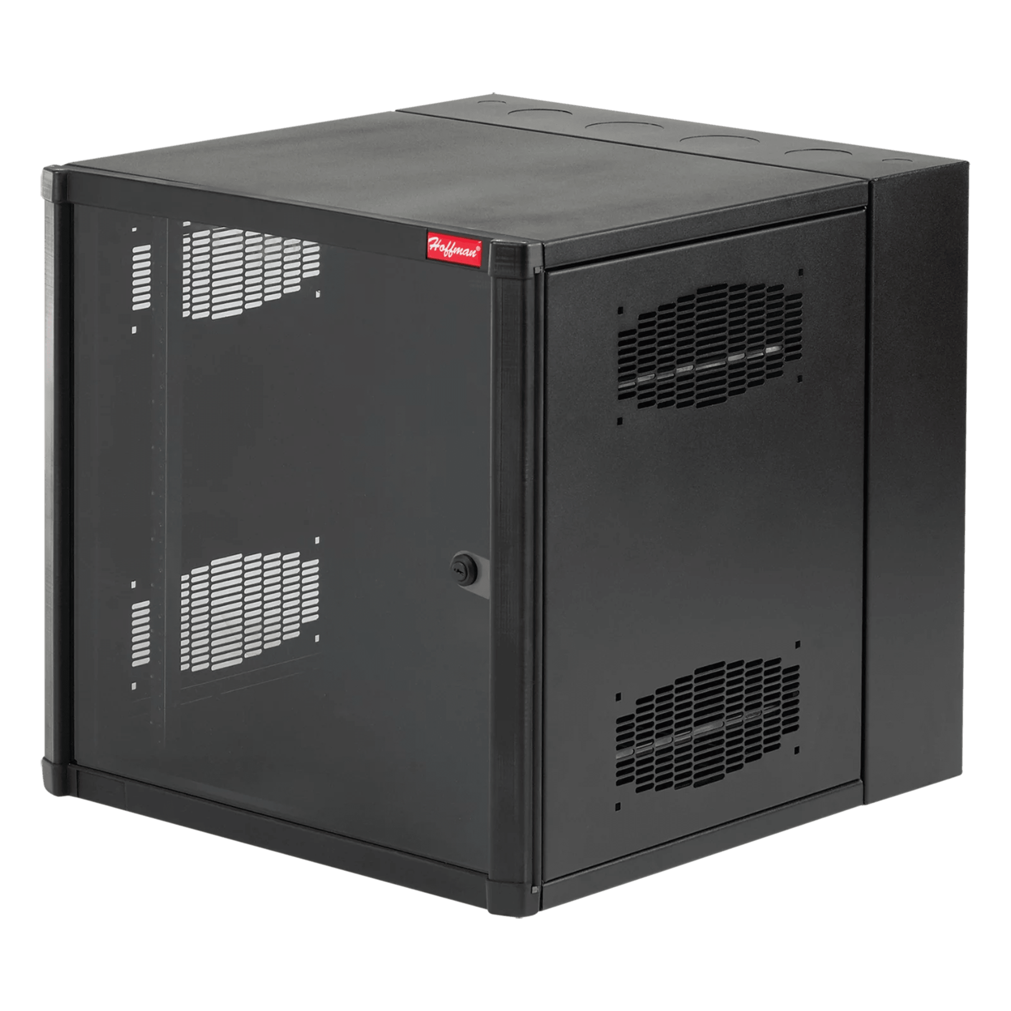 Gabinete AccessPlus de 26 UR Montaje en Pared de 19in, Rieles Numerados y Roscados #10-32, Puerta con Ventana de Seguridad, 600 mm de Ancho, 762 mm de Profundidad, Color Negro — HOFFMAN · SKU EWMW482430