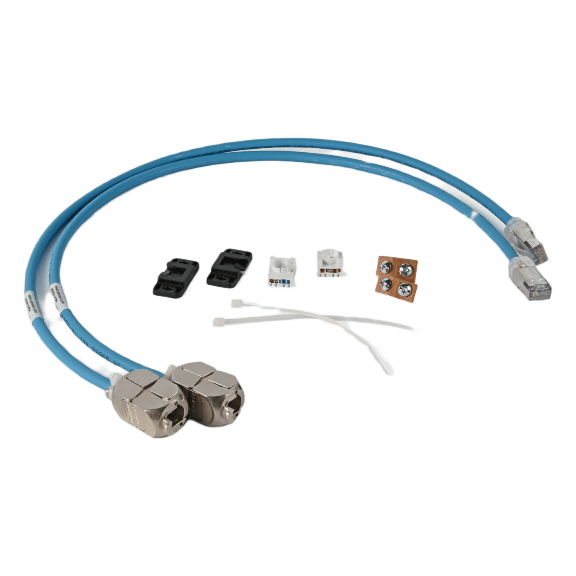 Conector In-Line / Cat6A / Blindado S/FTP / 28 AWG / 0.5 m (1.64 ft) / PoE hasta 100W / Re-terminable / CM/LSOH-1 — SIEMON · SKU ILC-TB-0.5M06