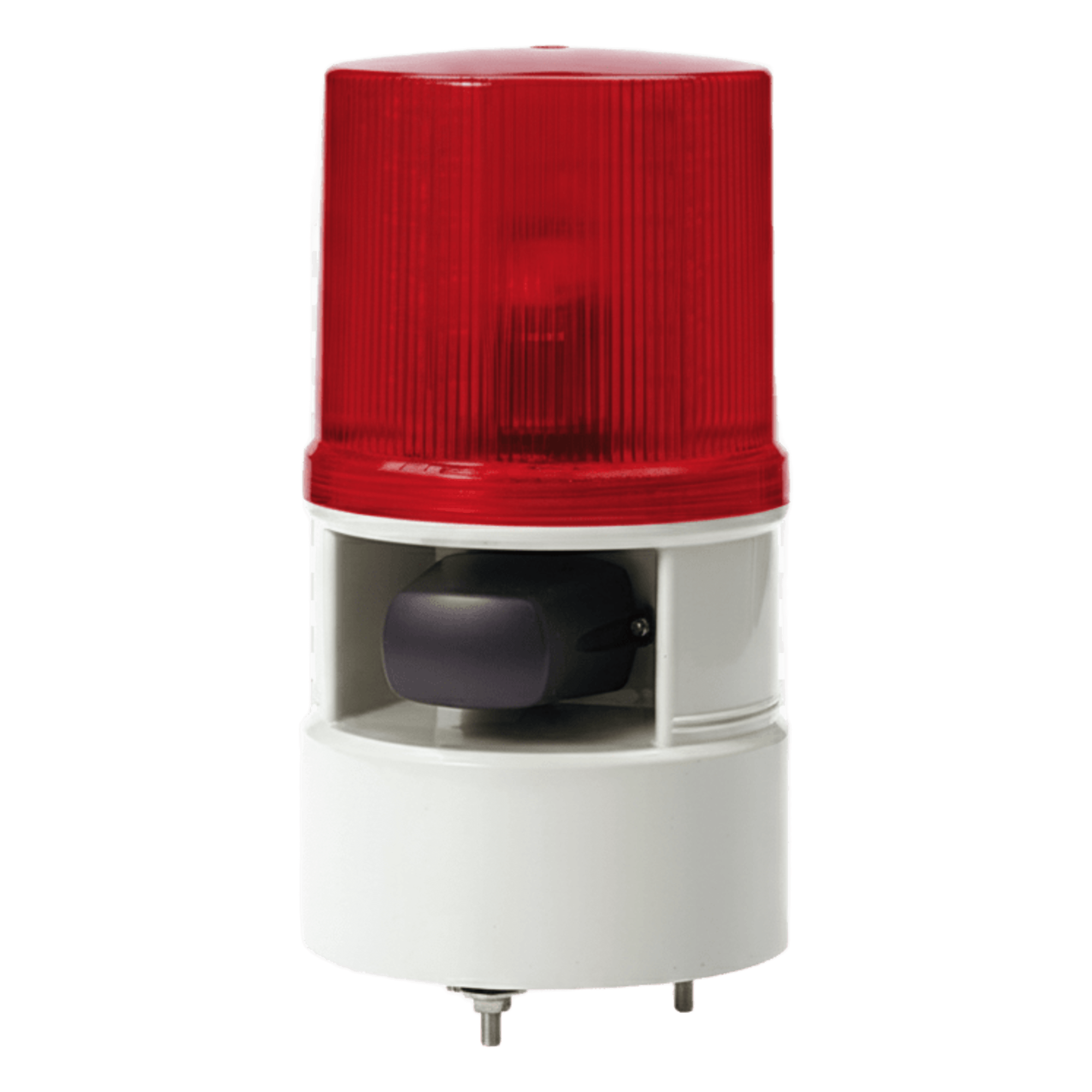  Luces de advertencia color Rojo con sirena incorporada con 5 tonos máx. 105 dB en 110-220 VCA — QLIGHT · SKU S125DML-WS-110220-R