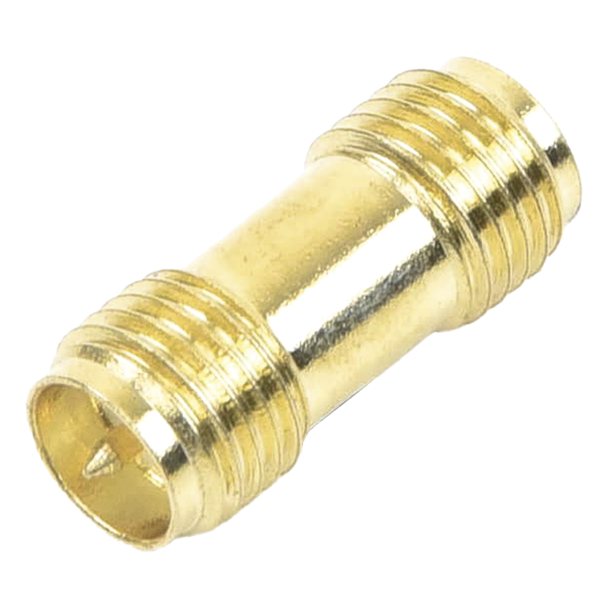 Adaptador Coaxial RF / SMA Hembra Inverso a SMA Hembra Inverso / Montaje en Línea / Cuerpo Bronce con Oro / Aislante Teflón — EPCOM TITANIUM · SKU TT-COU-SMA-2RP-F