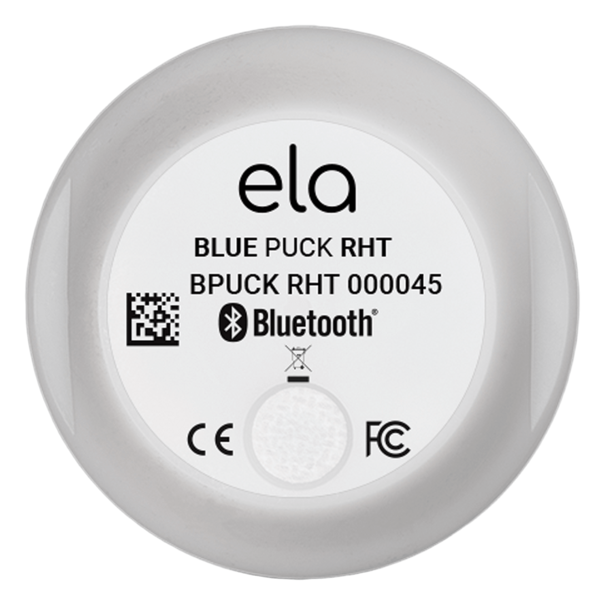 Sensor BLE de Temperatura y Humedad BLUEPUCK RHT — IP65, Alcance 500m, Batería 18 Años, Compatible Teltonika/Ruptela/TopFly — ELA Innovation · SKU BLUEPUCKRHT