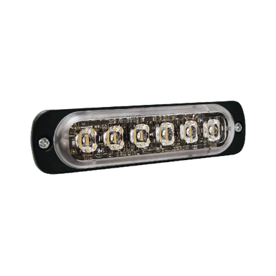 Luz Auxiliar de 6 LED, Rojo, Lente Transparente, SAE