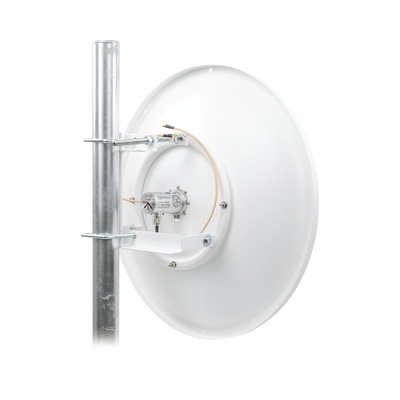 Antena Direccional de alto rendimiento / diámetro de 60 cm / 4.9-6.4 GHz / Ganancia 30 dBi / SLANT de 45 ° y 90 ° / Ideal para 30 km / Conector N-Hembra / Montaje y jumpers incluidos.