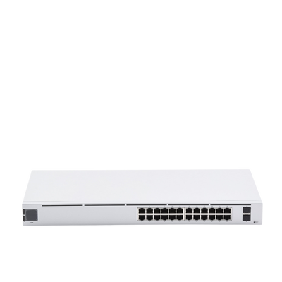 UniFi Switch USW-24, Capa 2 de 24 puertos 10/100/1000 Mbps + 2 puertos 1G SFP, pantalla informativa