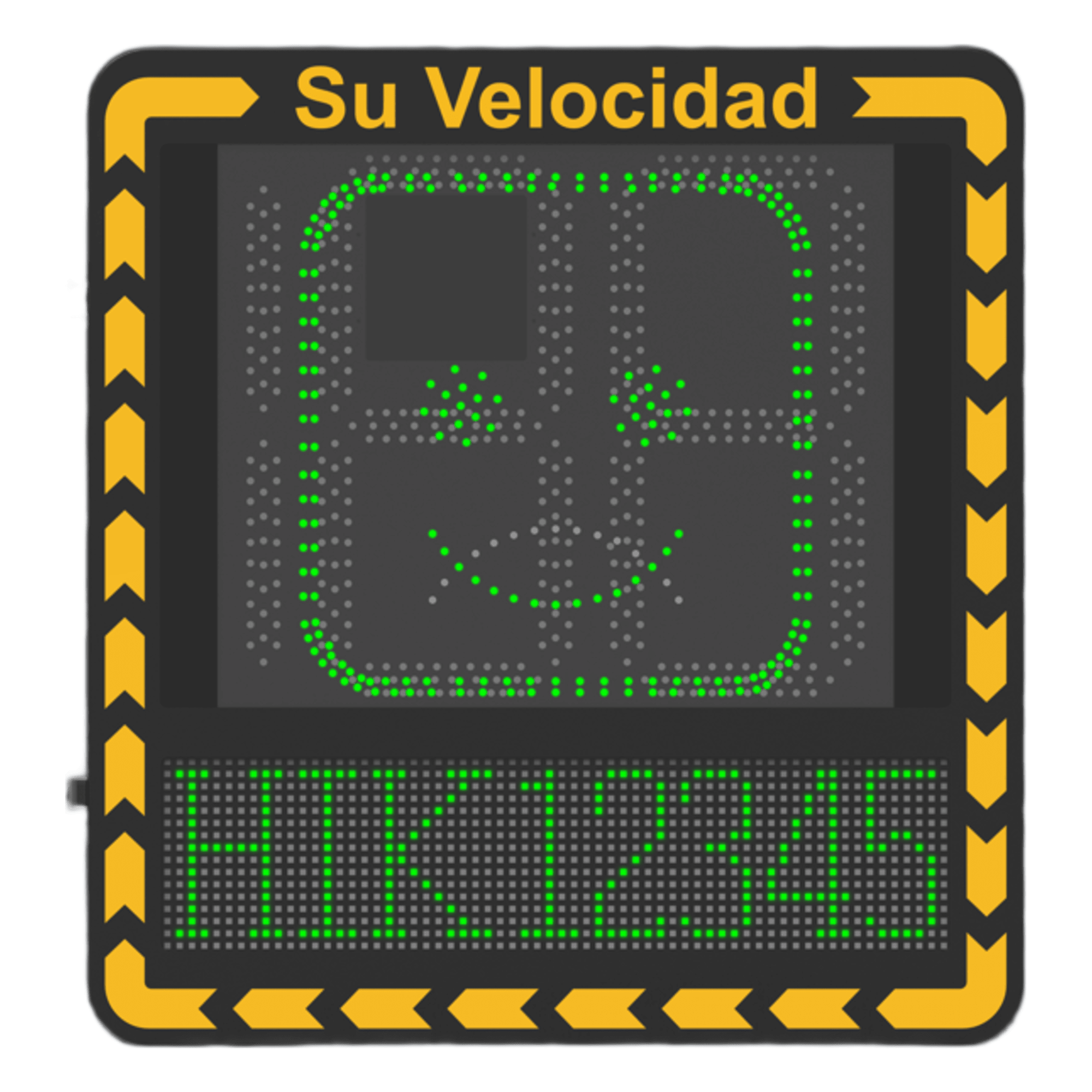 Display LED para Control de Velocidad Exterior / Distancia Visible de 100 m / LED de Alta Luminosidad y Bajo Consumo / Visualización de Velocidad con Código de Colores / IP66 / Conectividad Wi-Fi y Ethernet / Compatible con TCP/IP, HTTP, DHC — HIKVISION · SKU YJP7681-188-NR