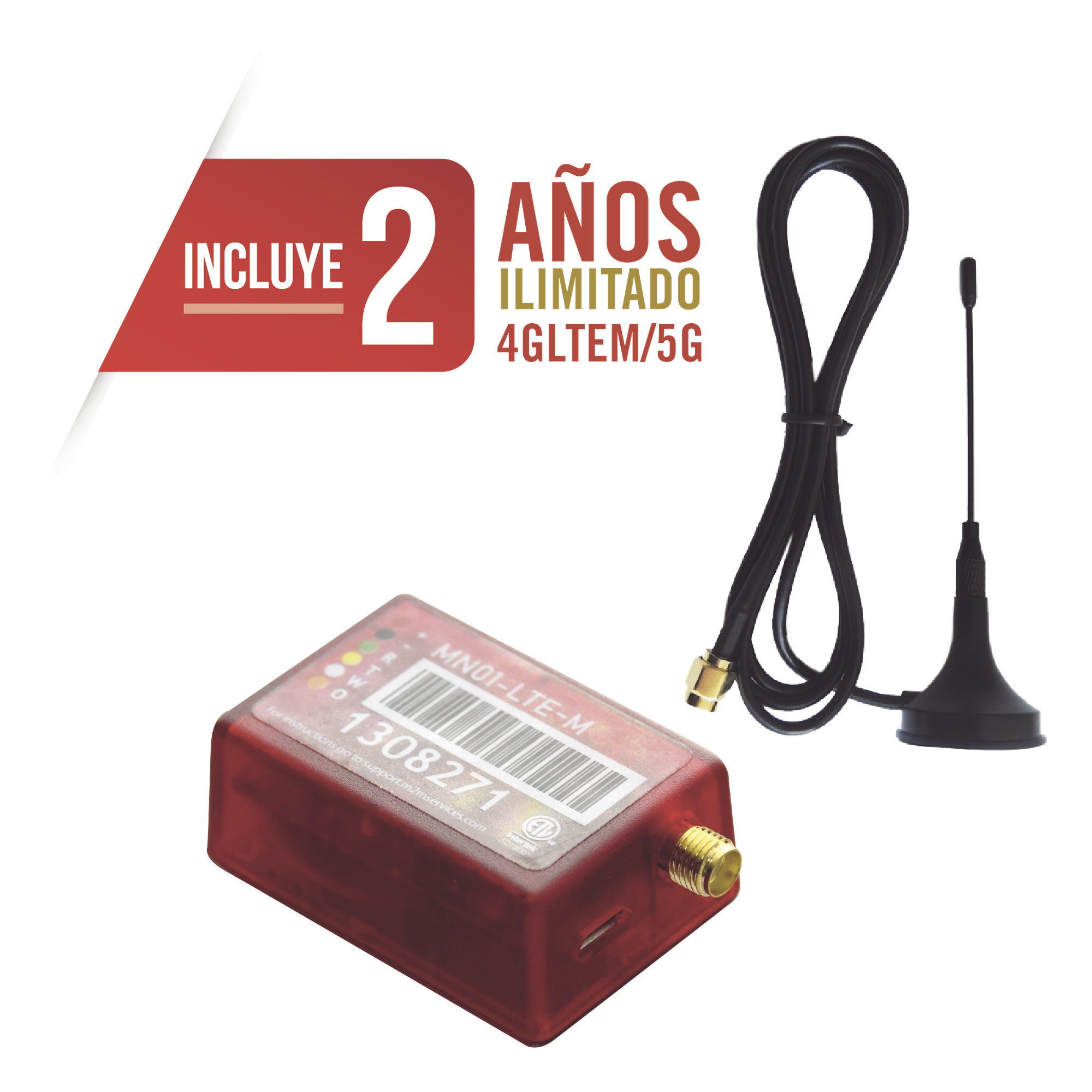 Comunicador LTE 5G Dual SIM / INCLUYE 2 AÑOS 4G/5G sin Limites / ÚNICO Programación Remota DSC/HONEYWELL / Cero Configuración / Compatible Honeywell/DSC/CROW/PIMA — M2M SERVICES · SKU MN01-LTE-M