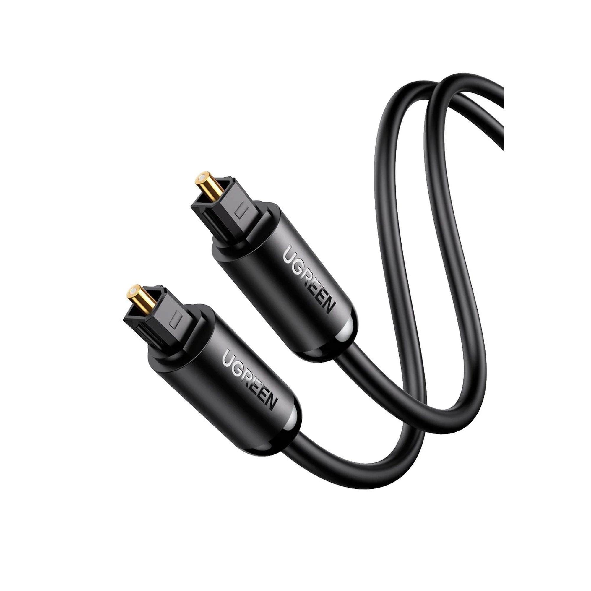Cable Óptico Toslink (S/PDIF) de Alta Calidad para Audio Digital / 3 Metros (9.84 Pies) / Tapa de Protección / Dolby 7.1 Canales / Diseño Durable / Plug & Play / Color Negro — UGREEN · SKU 70893