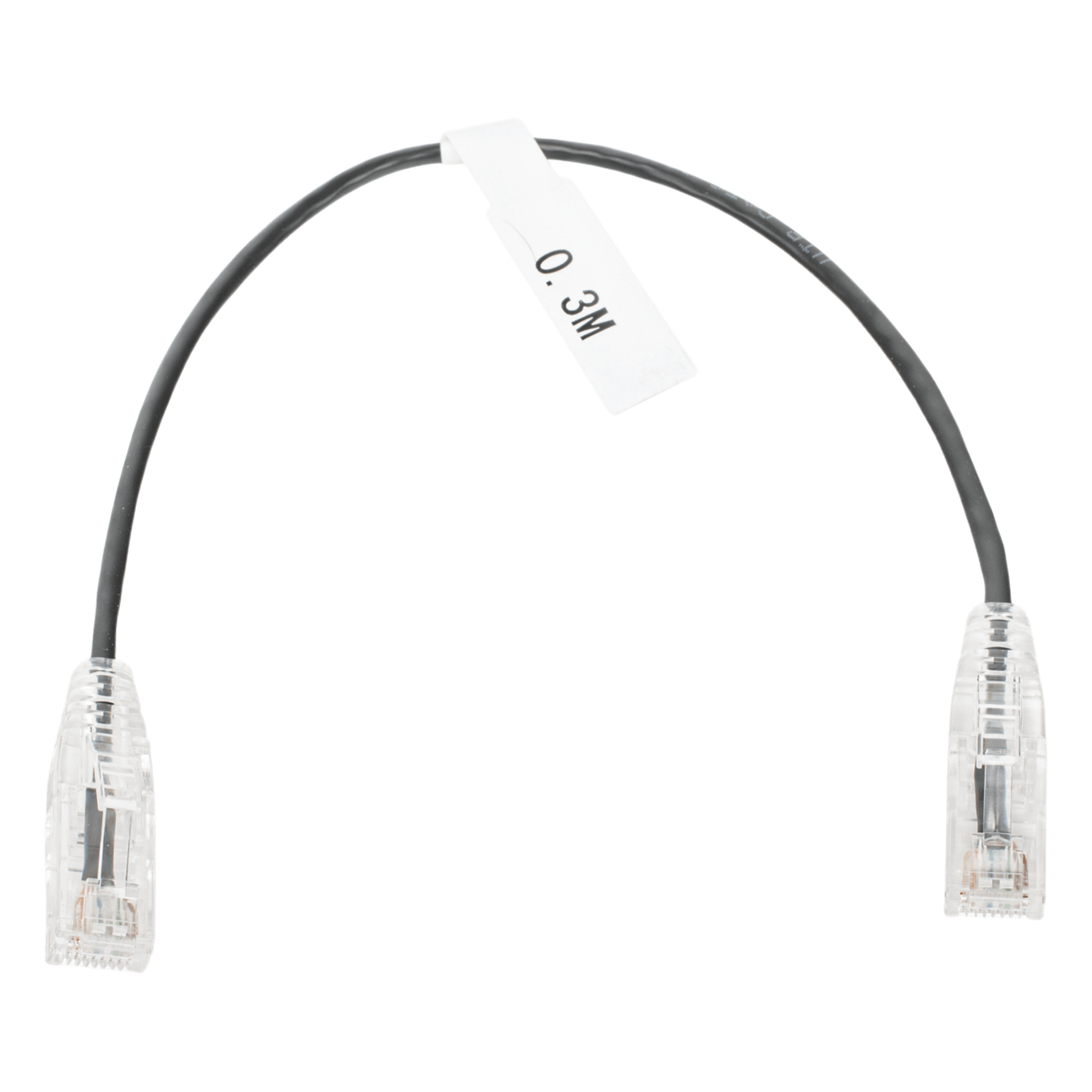 Cable de Parcheo Slim UTP Cat6 - 30 cm (11.81 Pulgadas) Negro Diámetro Reducido (28 AWG) — LINKEDPRO BY EPCOM · SKU LP-UT6-030-BK-28