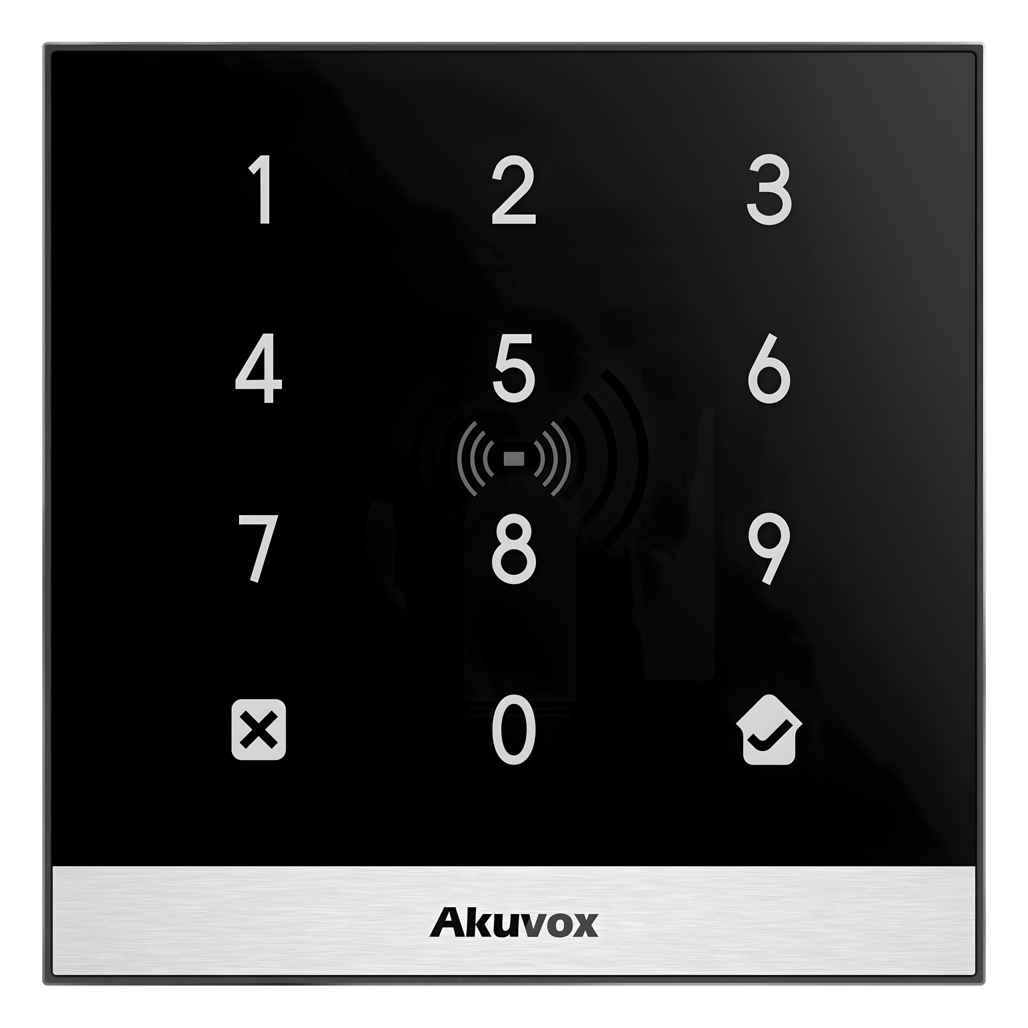 Teclado de Control de Acceso + Bracket de Instalación / Administración 100% en la Nube / Interfaz WEB / POE / Lector Prox 125 kHz / MIFARE 13.56MHz / NFC / APP Smart Plus / Control de 1 Puerta / PIN Para Visitas / IP65 — AKUVOX · SKU A02KIT